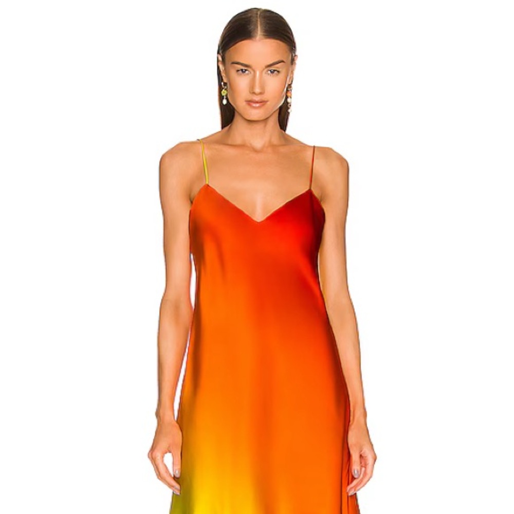 Dannijo Mini Slip Dress 100% Silk in Tequila Sunrise Size Small